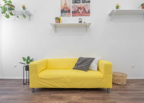 Custom yellow sofa set in Ahmedabad